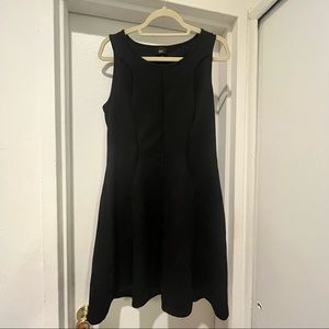 Black work dress with piping details